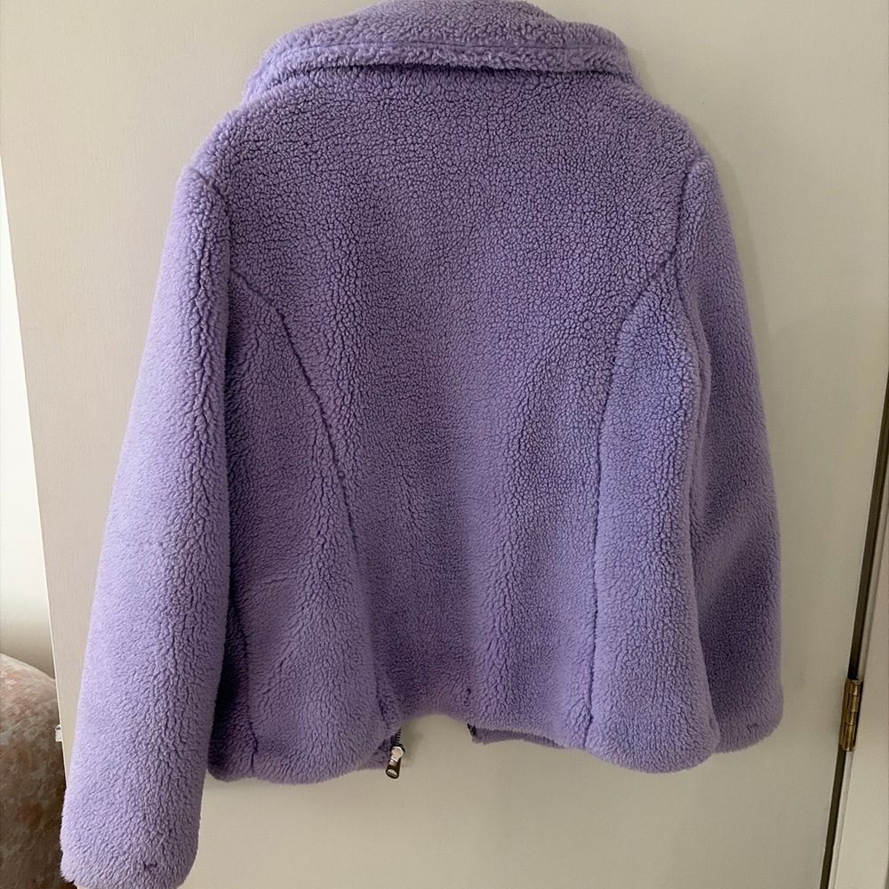 Lavender Teddy Zip-Front Jacket by Jelly Collections - Picture 4 of 4